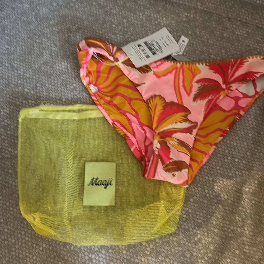 Maaji Pink Palms Sublimity Regular Rise Classic Bikini Bottom-medium - Picture 6 of 6